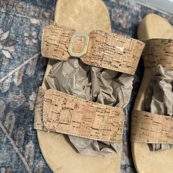 Vionic Womens Natoma Platform Wedge Sandals Brown Leather Buckle Strap Slip On 8 - Picture 2 of 7